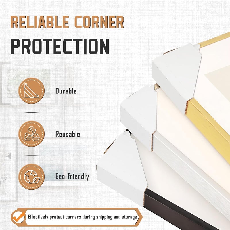 Zipcase 120 Pack Adjustable Cardboard Corner Protectors, Fit 1”,1.5” and 2.2” Frames, Corner Protectors for Shipping, Cardboard Packing Corner, Packaging Edge Protector, Cardboard Shipping Corners - Image 2